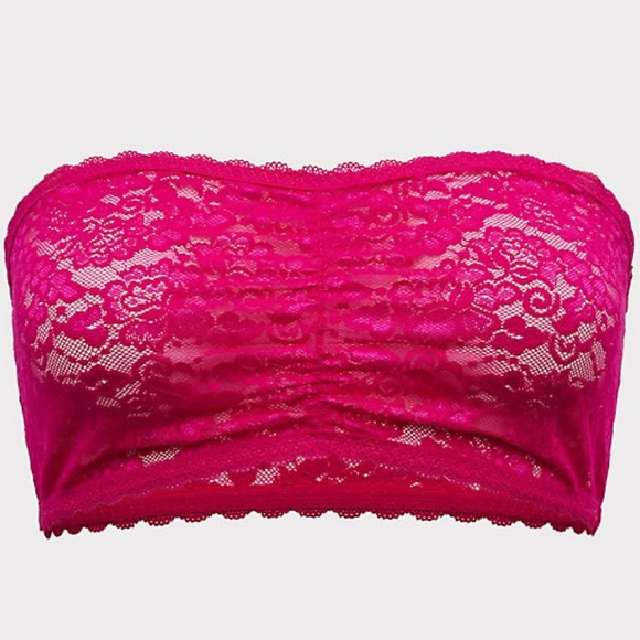 Torrid NWT Hot Pink Lace Bandeau